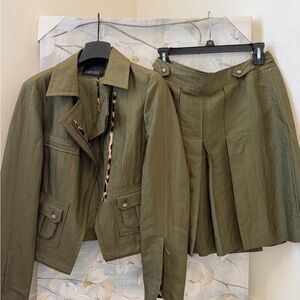 Carlisle Olive Utility Jacket with Matching Olive Skirt